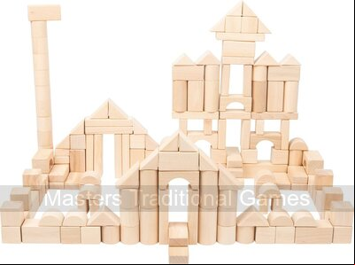 Natural Wooden Building Blocks (200 pieces)